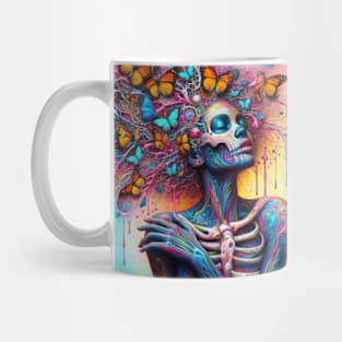 Psychedelic Skeleton Butterflies Mug